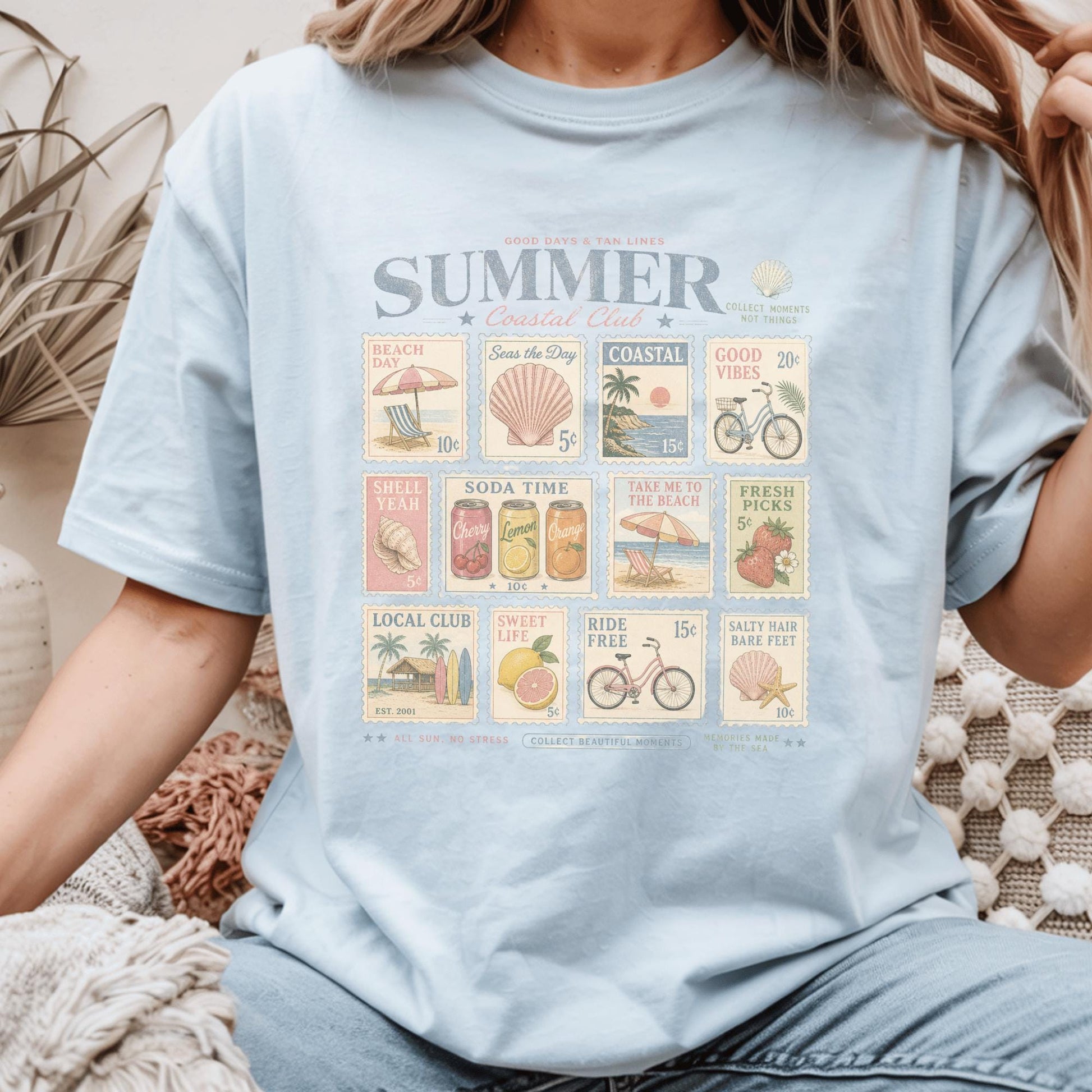 Vintage Summer Graphic Tee, Coastal Club Retro T-shirt, Beach Day Custom Unisex Shirt, Perfect for Seaside Lovers