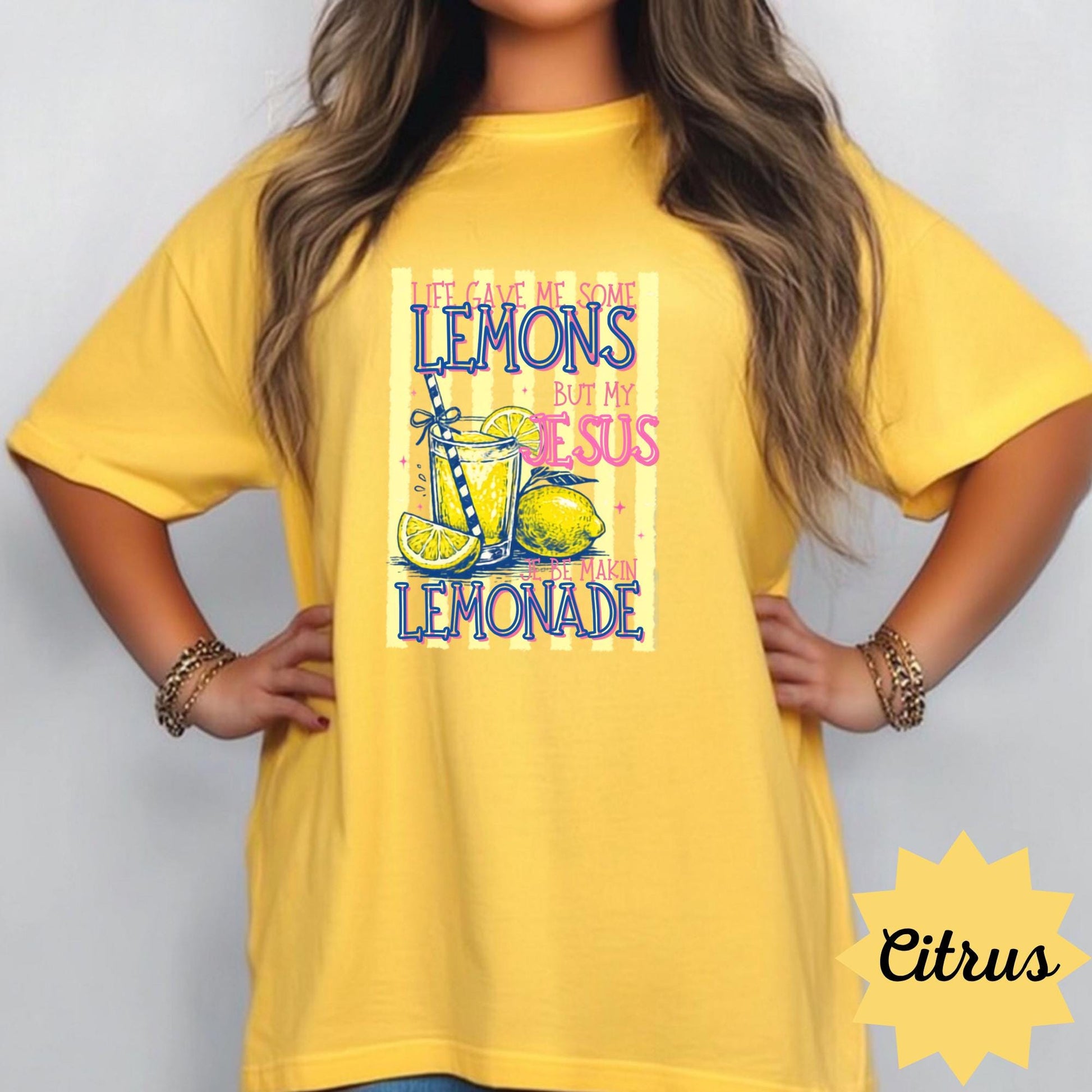 Lemonade Faith Christian T-shirt, Positive Message Apparel, Inspirational Graphic Tee, Unisex Banana Color Tee, Gift for Believers
