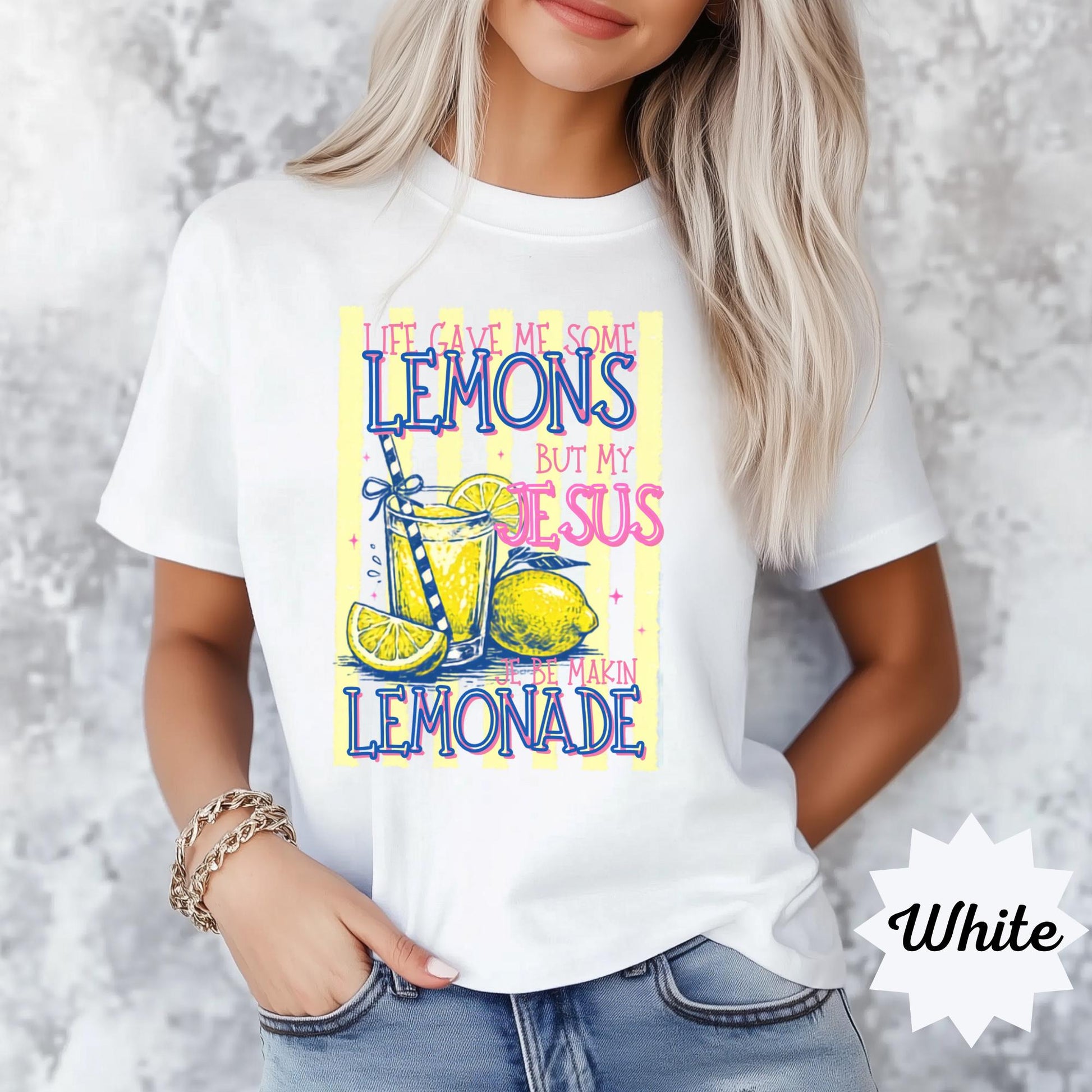 Lemonade Faith Christian T-shirt, Positive Message Apparel, Inspirational Graphic Tee, Unisex Banana Color Tee, Gift for Believers