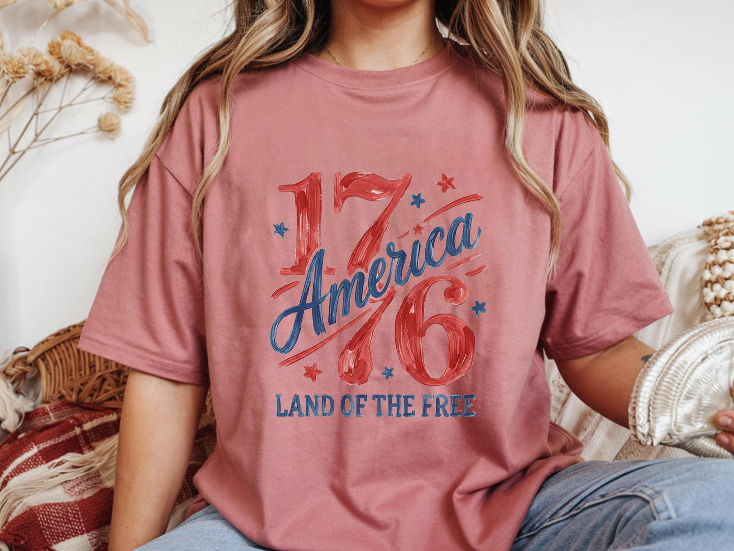America 1776 T-Shirt, Patriotic Custom Tee, Vintage Style Graphic, Land of the Free Apparel, USA Celebration Shirt, July 4th Gift