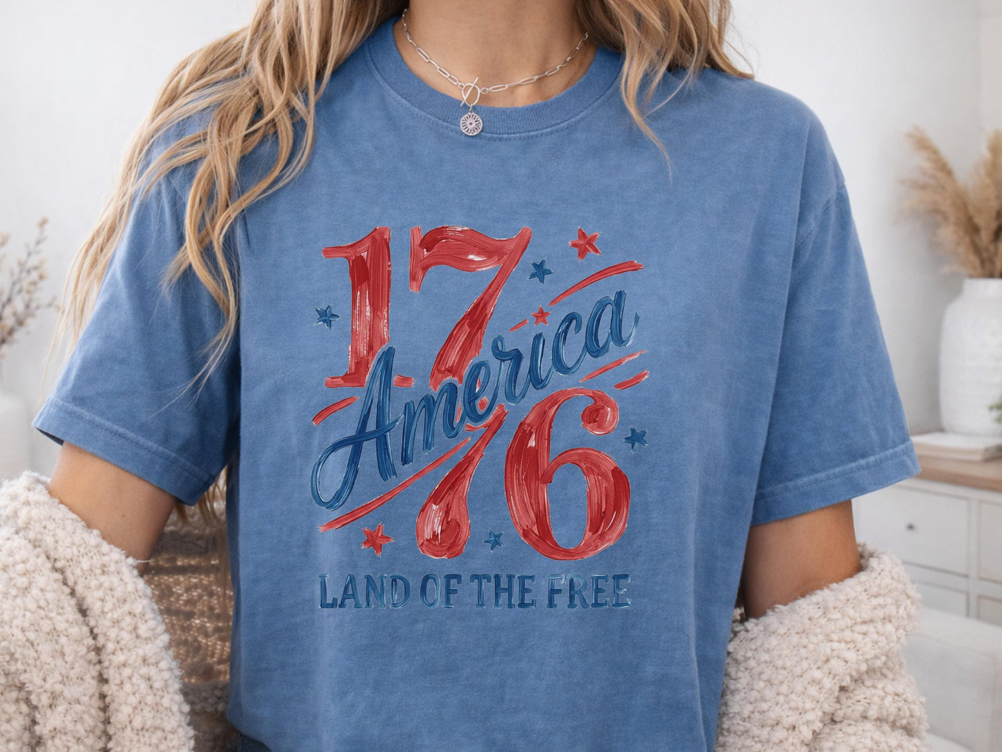 America 1776 T-Shirt, Patriotic Custom Tee, Vintage Style Graphic, Land of the Free Apparel, USA Celebration Shirt, July 4th Gift
