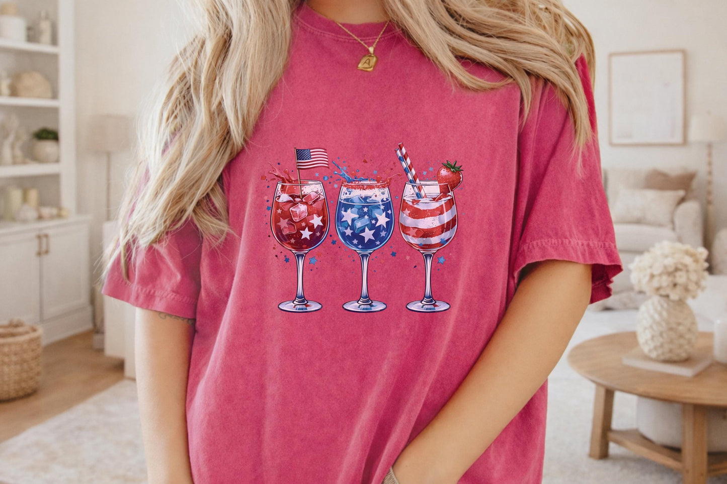 Patriotic Drinkware Design, Fourth of July Party, USA Themed Glasses, Fun Summer BBQ Decor, Independence Day Gift Idea, Watercolor Art