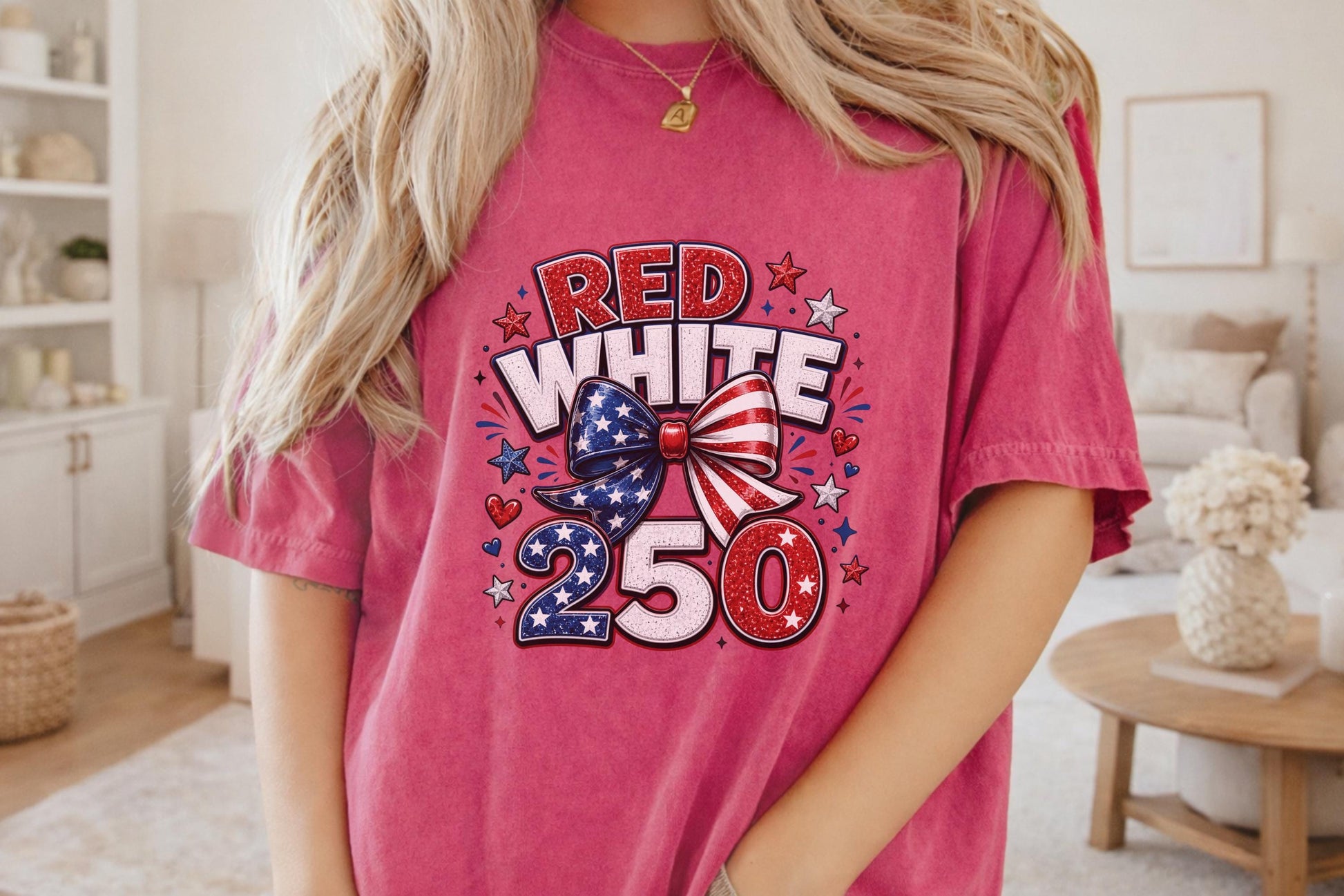 USA Patriotic T-Shirt, Red White Blue Celebration Tee, 250th Anniversary Design, Independence Day Shirt, Customizable Cotton Apparel