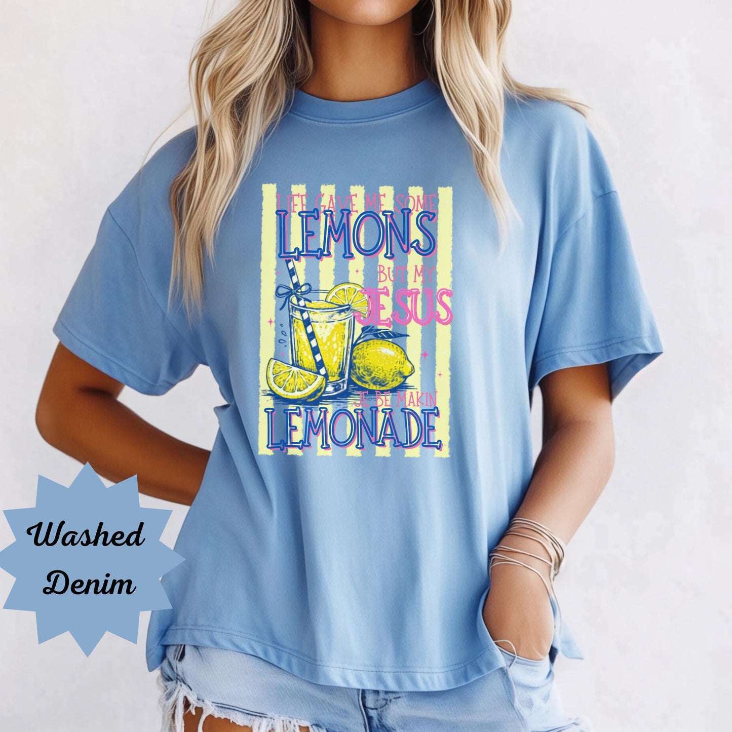 Lemonade Faith Christian T-shirt, Positive Message Apparel, Inspirational Graphic Tee, Unisex Banana Color Tee, Gift for Believers