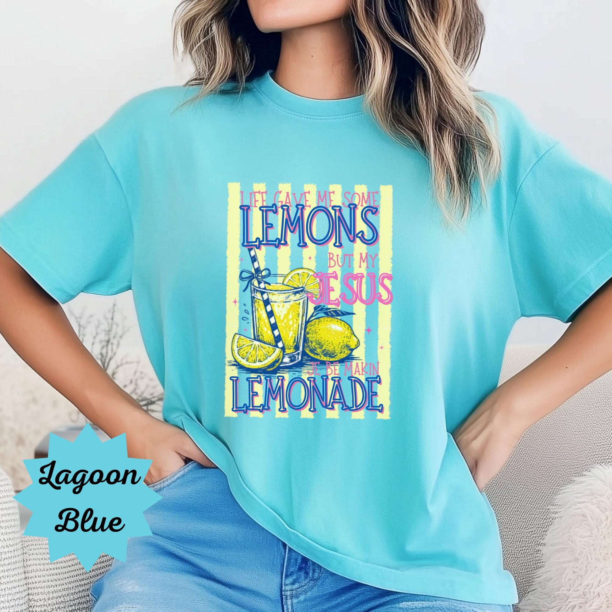 Lemonade Faith Christian T-shirt, Positive Message Apparel, Inspirational Graphic Tee, Unisex Banana Color Tee, Gift for Believers