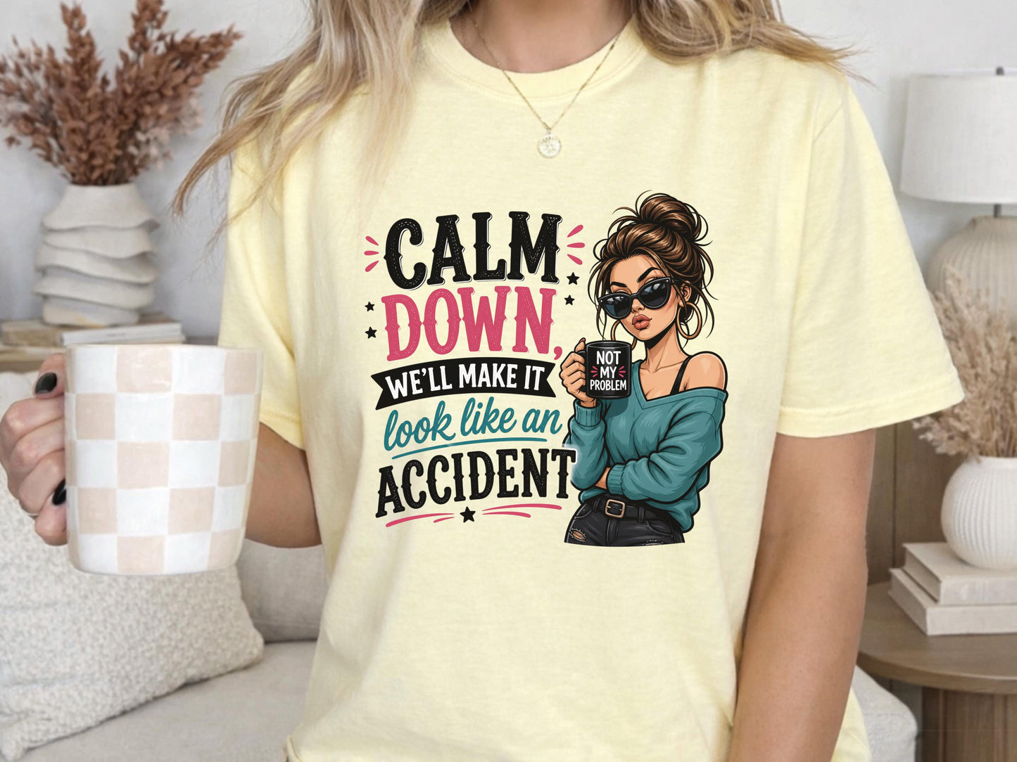 Copy Funny Attitude T-Shirt, Graphic Tee for Women, Quirky Casual Wear, Novelty Beachwear, Sassy Quote Shirt for Her