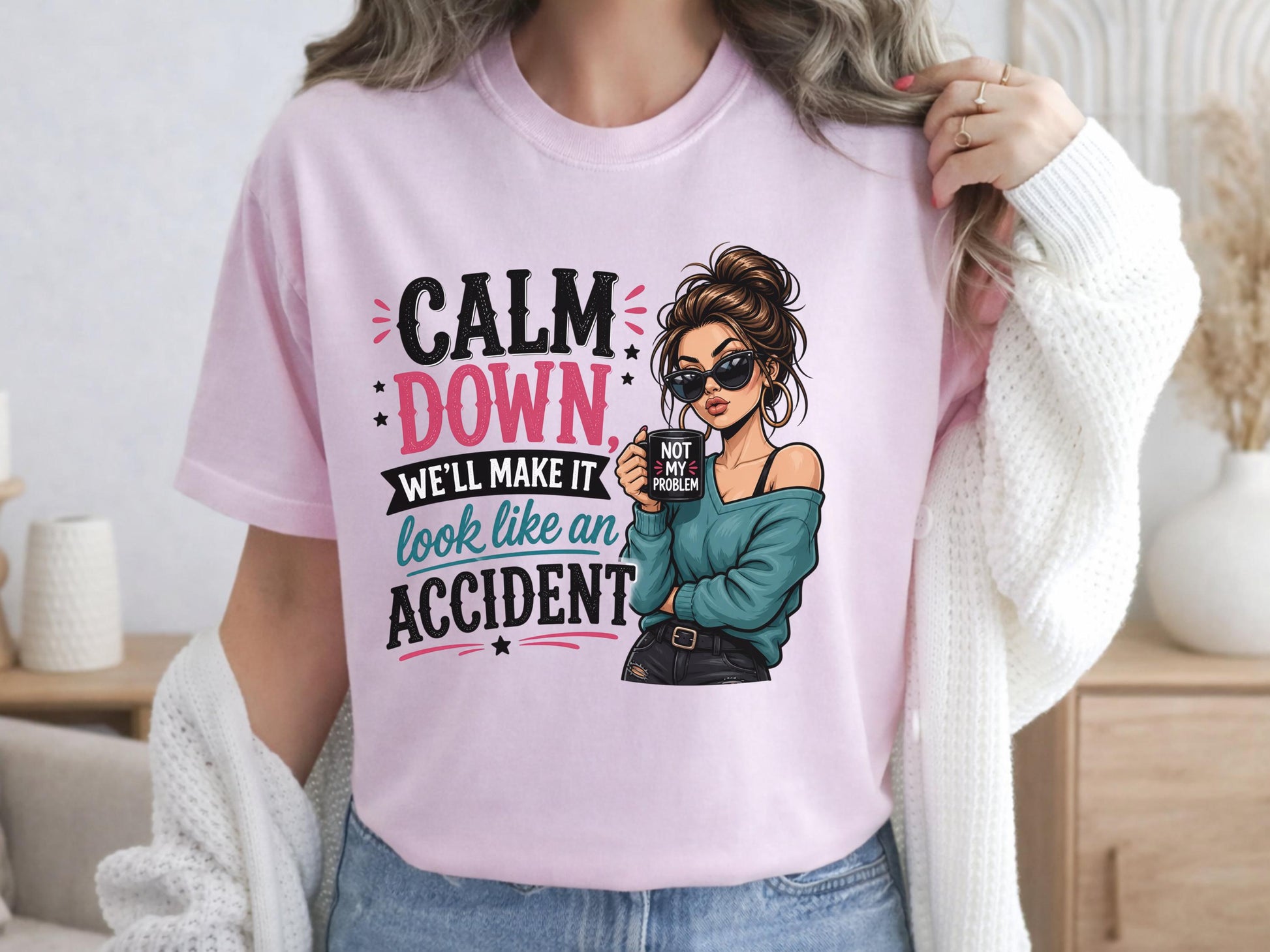 Copy Funny Attitude T-Shirt, Graphic Tee for Women, Quirky Casual Wear, Novelty Beachwear, Sassy Quote Shirt for Her