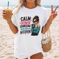 Copy Funny Attitude T-Shirt, Graphic Tee for Women, Quirky Casual Wear, Novelty Beachwear, Sassy Quote Shirt for Her