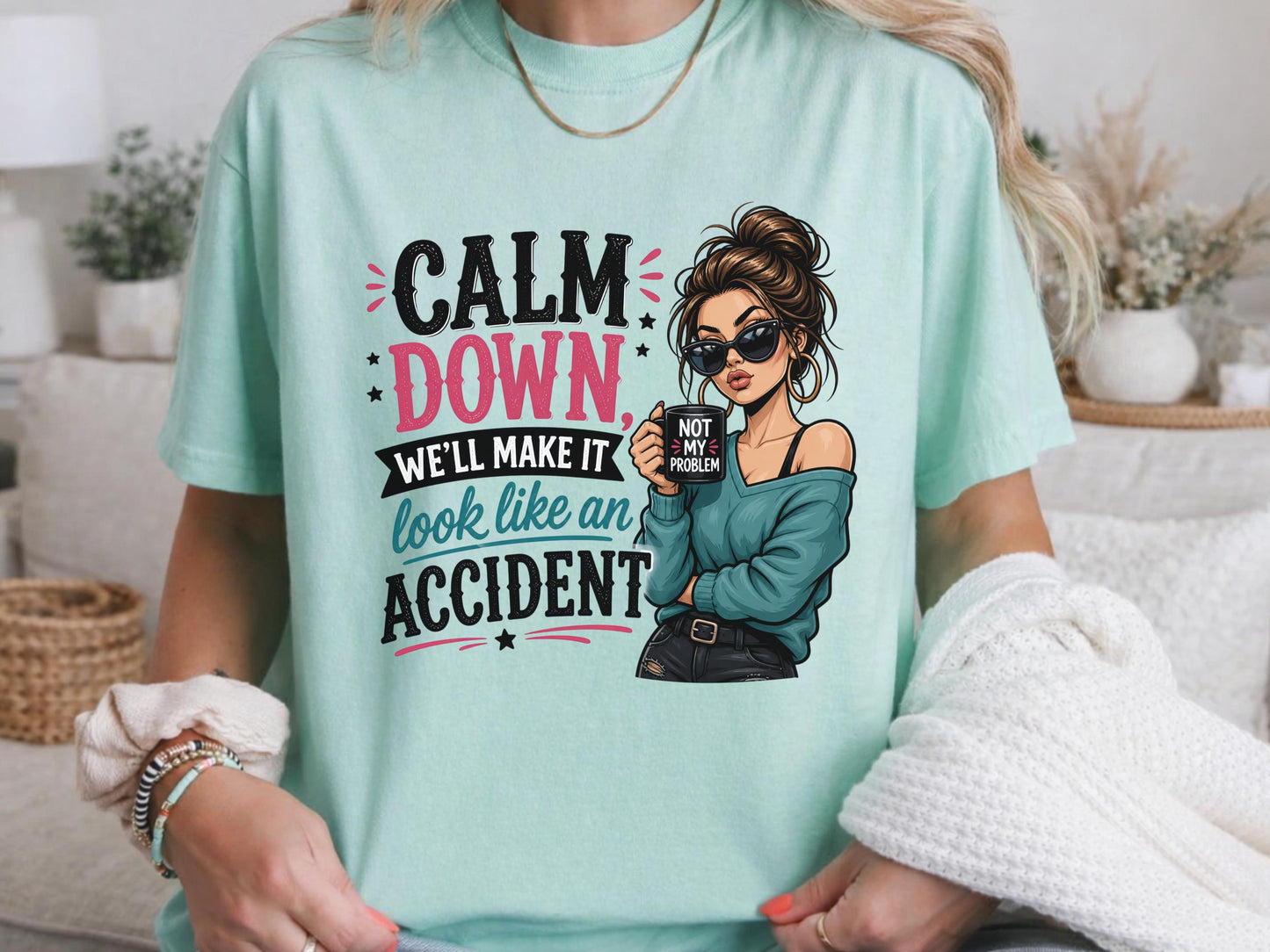 Copy Funny Attitude T-Shirt, Graphic Tee for Women, Quirky Casual Wear, Novelty Beachwear, Sassy Quote Shirt for Her