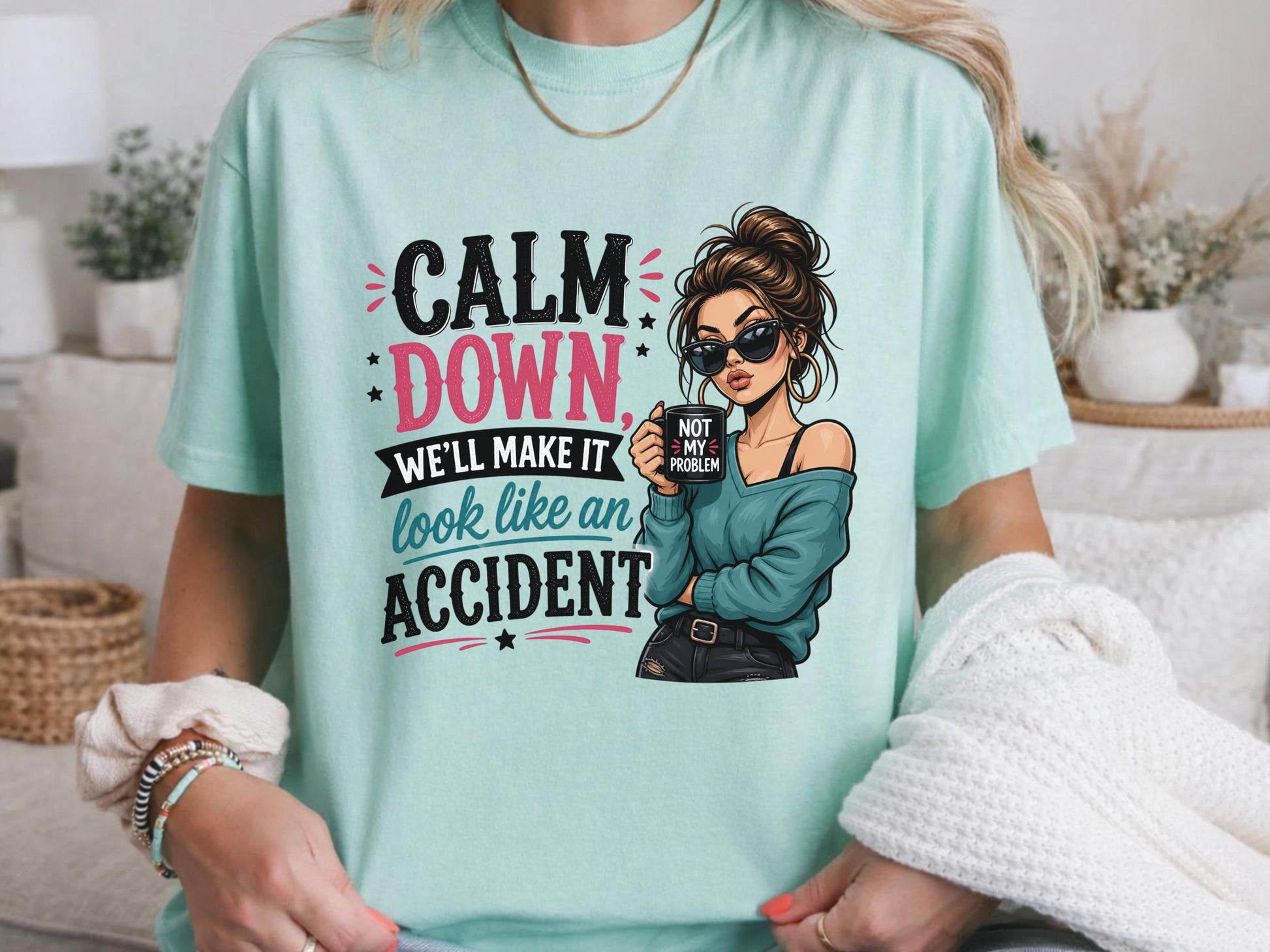 Copy Funny Attitude T-Shirt, Graphic Tee for Women, Quirky Casual Wear, Novelty Beachwear, Sassy Quote Shirt for Her