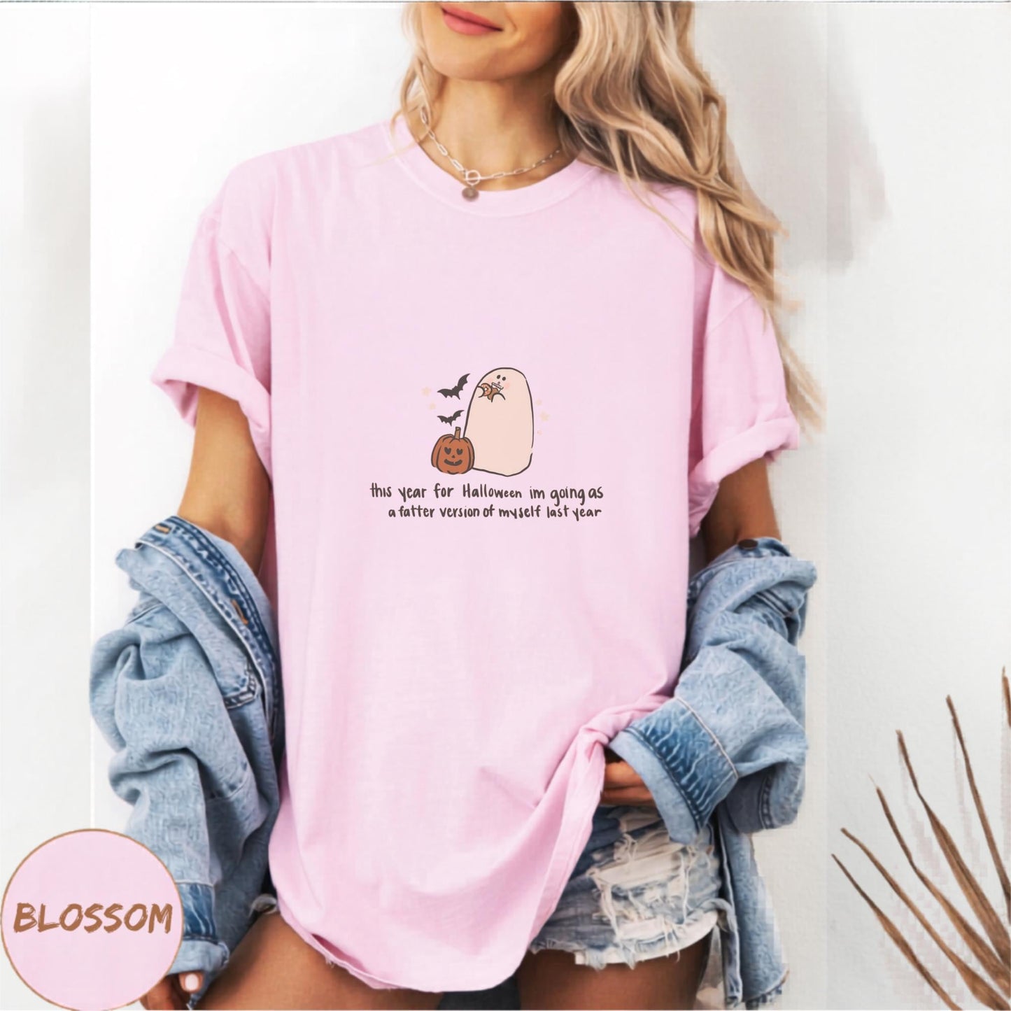 Halloween Ghost T-Shirt, Funny Graphic Tee, Custom Ivory Shirt, Cute Halloween Top, Casual Autumn Wear, Gift for Friends, Cozy Outfit