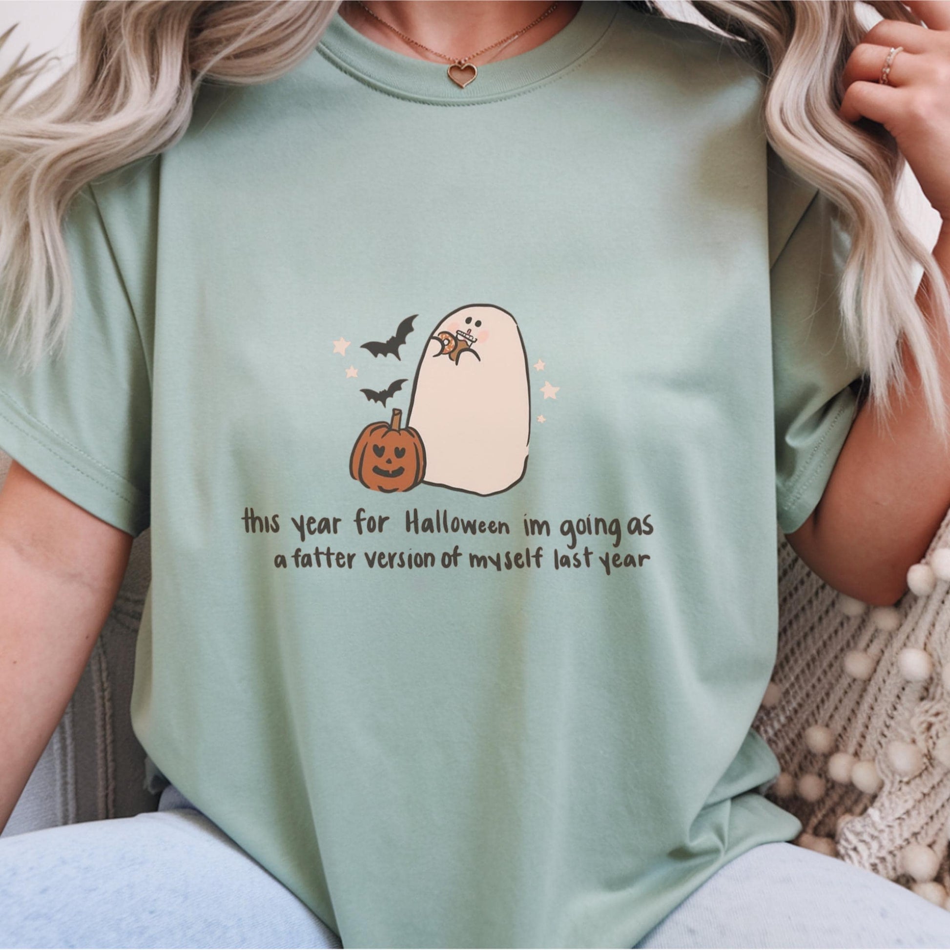 Halloween Ghost T-Shirt, Funny Graphic Tee, Custom Ivory Shirt, Cute Halloween Top, Casual Autumn Wear, Gift for Friends, Cozy Outfit