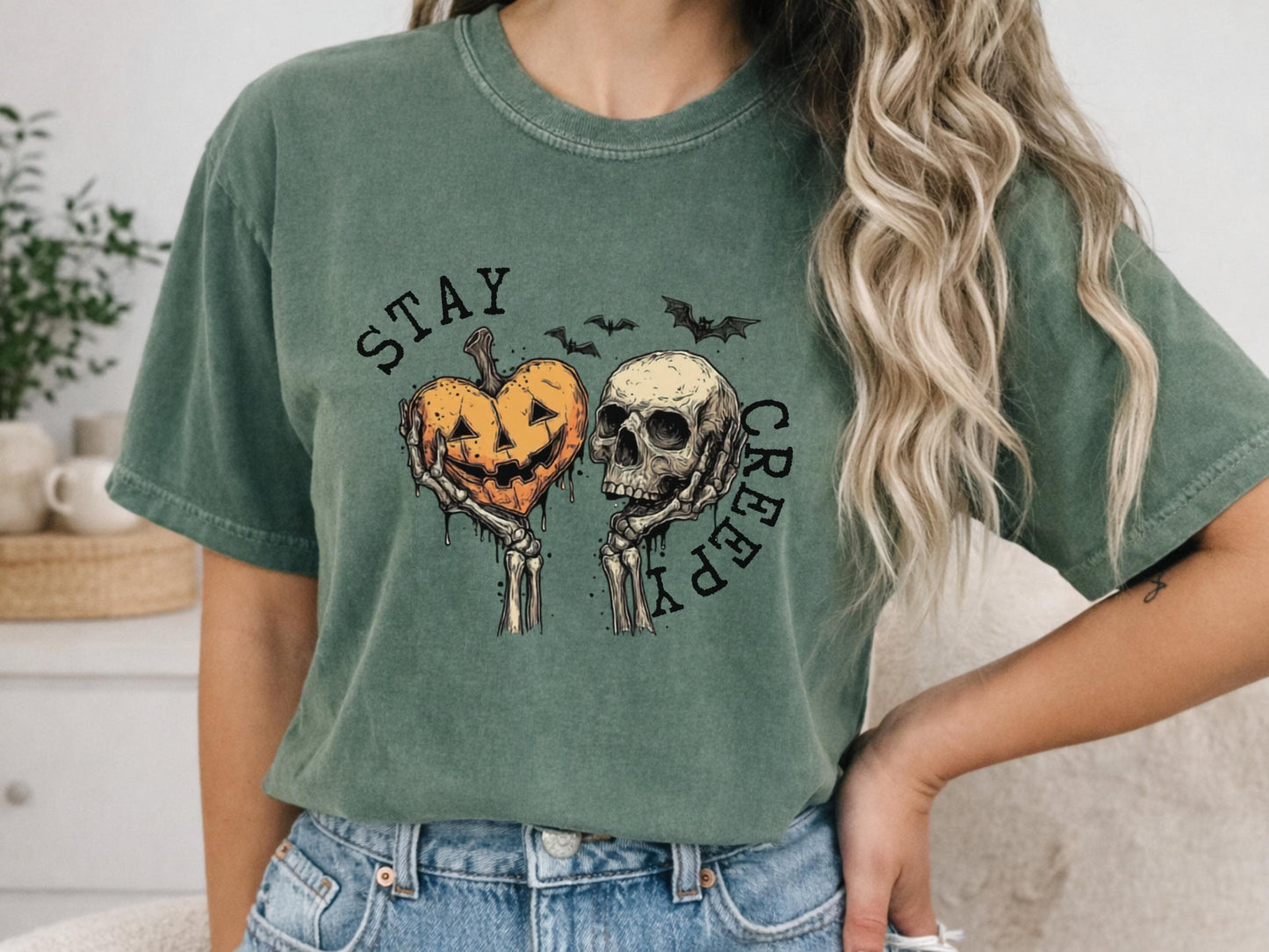 Creepy Sweatshirt, Womens Halloween Sweatshirt, Cute Skeleton Hands Tee, Funny Halloween Outfit, Skull Tee, Spooky Season Shirt