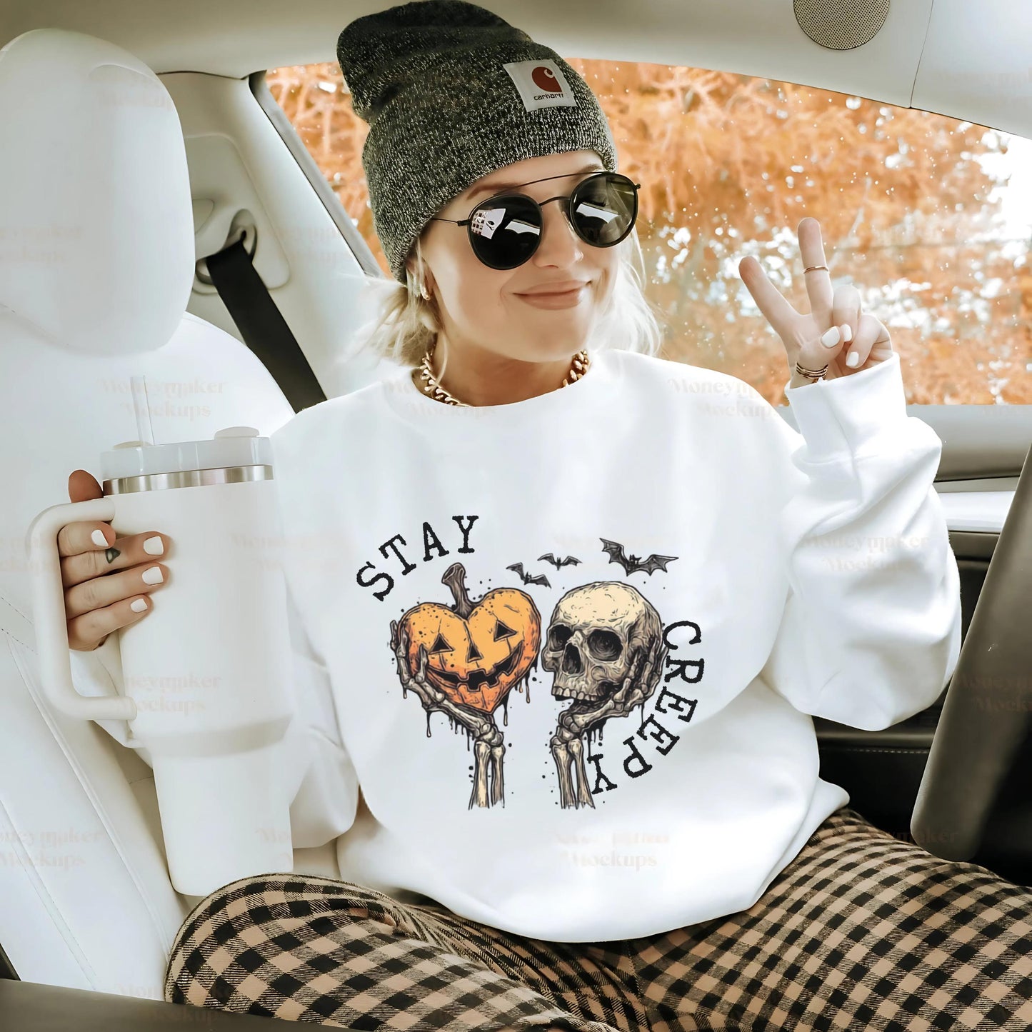 Creepy Sweatshirt, Womens Halloween Sweatshirt, Cute Skeleton Hands Tee, Funny Halloween Outfit, Skull Tee, Spooky Season Shirt
