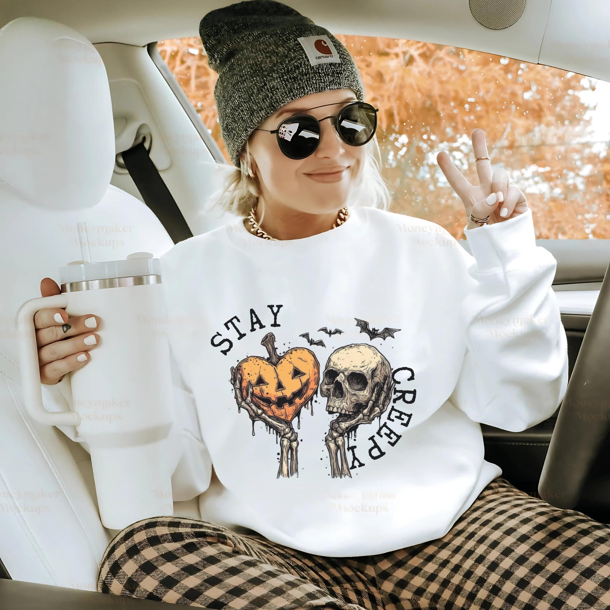 Creepy Sweatshirt, Womens Halloween Sweatshirt, Cute Skeleton Hands Tee, Funny Halloween Outfit, Skull Tee, Spooky Season Shirt