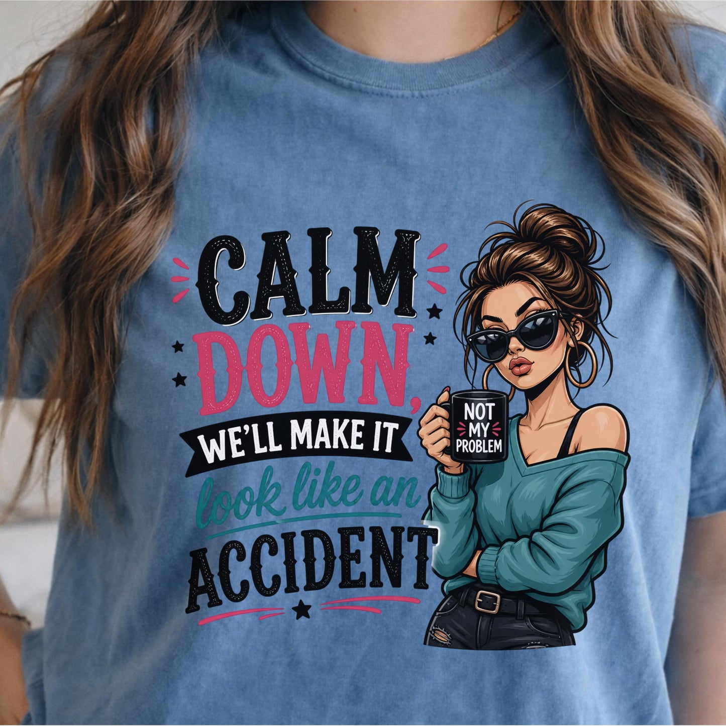 Copy Funny Attitude T-Shirt, Graphic Tee for Women, Quirky Casual Wear, Novelty Beachwear, Sassy Quote Shirt for Her