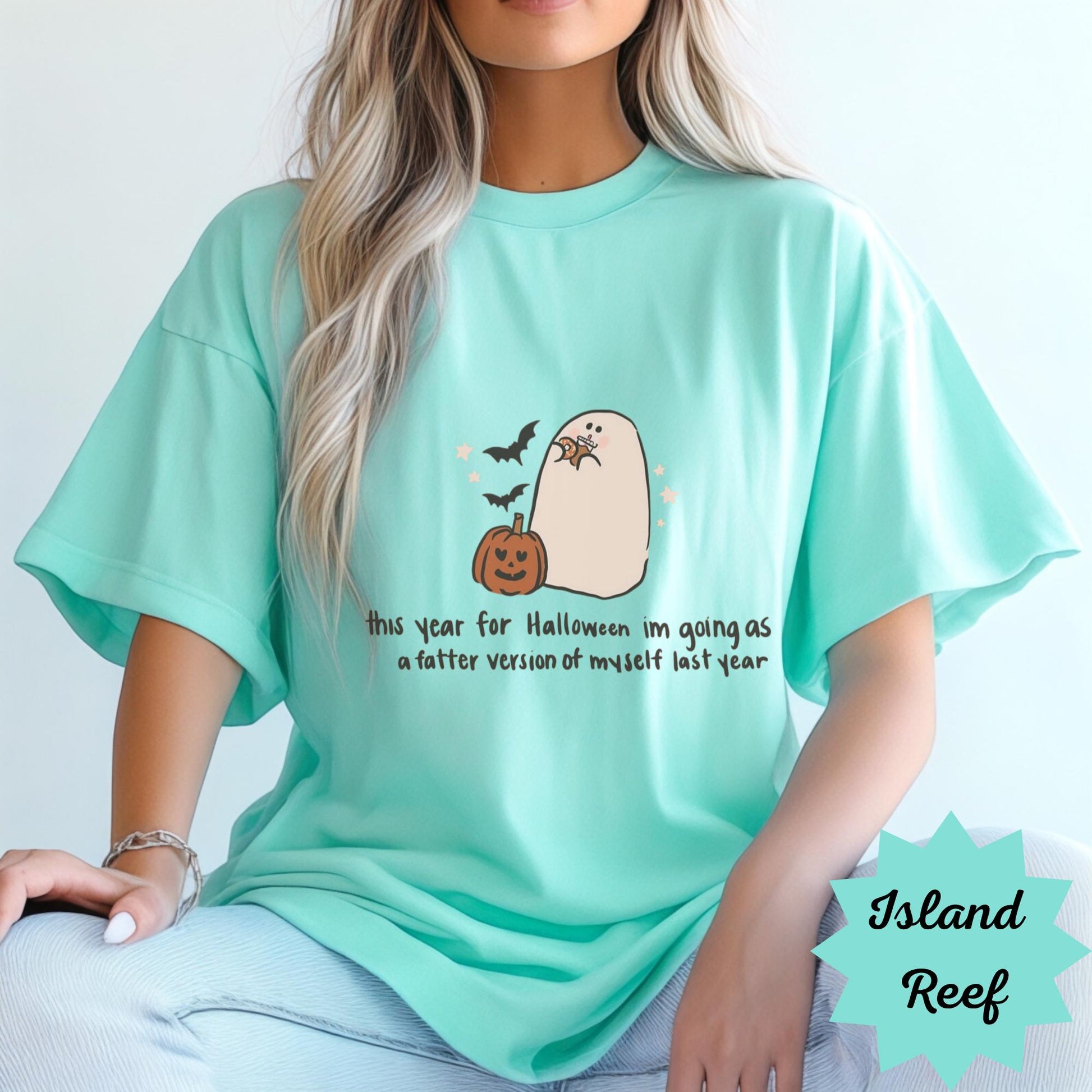 Halloween Ghost T-Shirt, Funny Graphic Tee, Custom Ivory Shirt, Cute Halloween Top, Casual Autumn Wear, Gift for Friends, Cozy Outfit