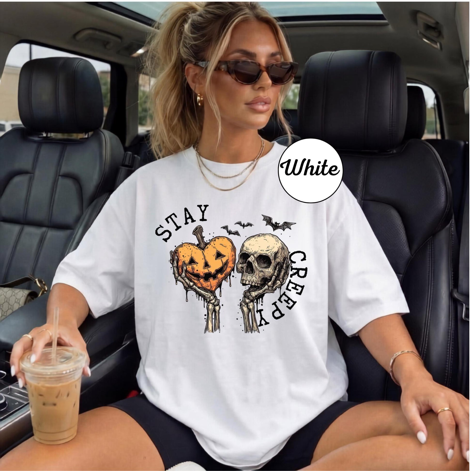 Creepy Sweatshirt, Womens Halloween Sweatshirt, Cute Skeleton Hands Tee, Funny Halloween Outfit, Skull Tee, Spooky Season Shirt