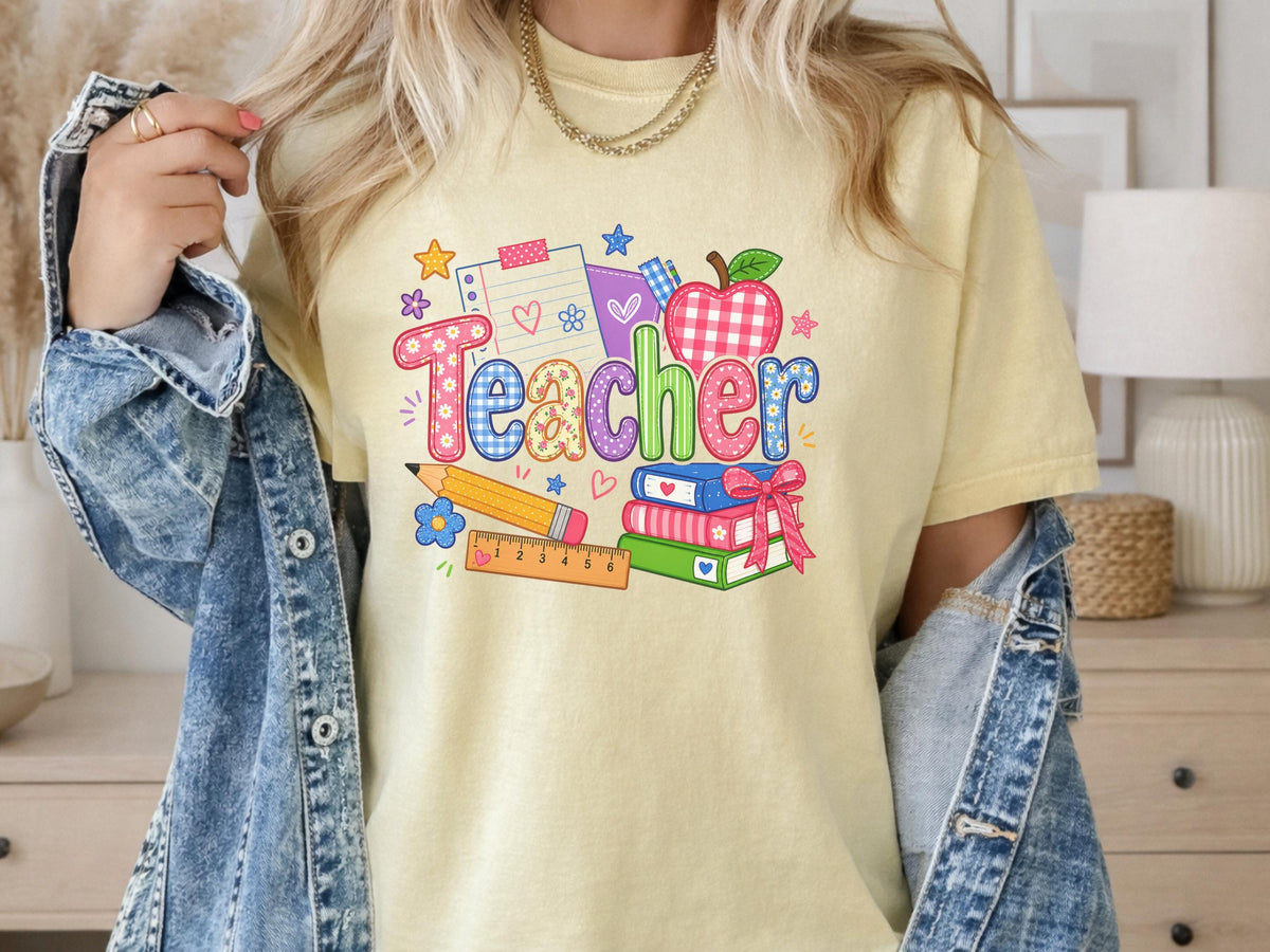 Teacher Shirt, Sweatshirt Gift, Colorful Teacher Apparel, Fun Teacher Gift Idea, Back to School Gift for Teachers, Custom Teacher Sweater