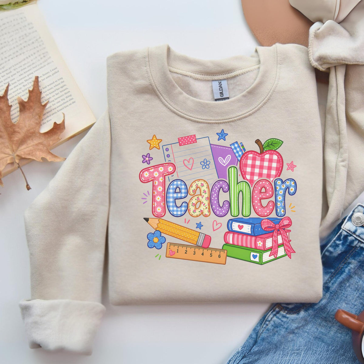 Teacher Shirt, Sweatshirt Gift, Colorful Teacher Apparel, Fun Teacher Gift Idea, Back to School Gift for Teachers, Custom Teacher Sweater