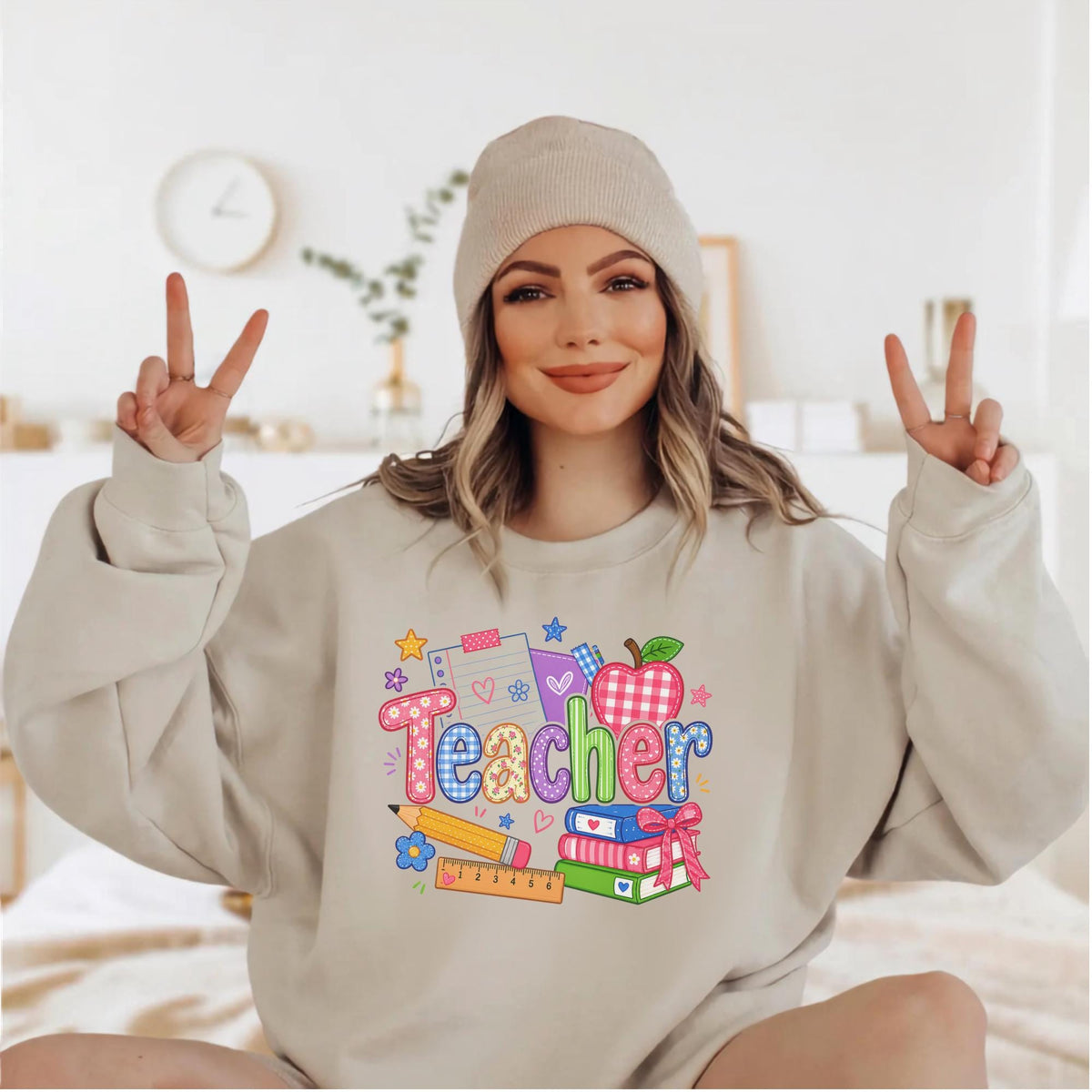 Teacher Shirt, Sweatshirt Gift, Colorful Teacher Apparel, Fun Teacher Gift Idea, Back to School Gift for Teachers, Custom Teacher Sweater