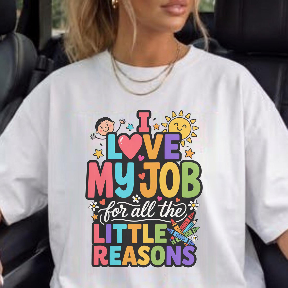 I Love My Job Sweatshirt, Colorful Work Apparel, Teacher Appreciation Gift, Unisex Gildan Crewneck, Fun Work Outfit, Crayon Design