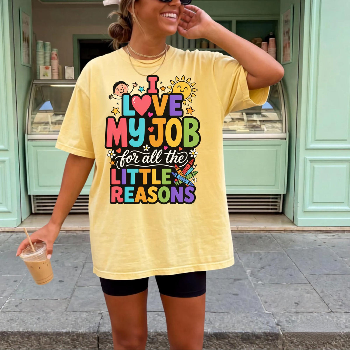 I Love My Job Sweatshirt, Colorful Work Apparel, Teacher Appreciation Gift, Unisex Gildan Crewneck, Fun Work Outfit, Crayon Design