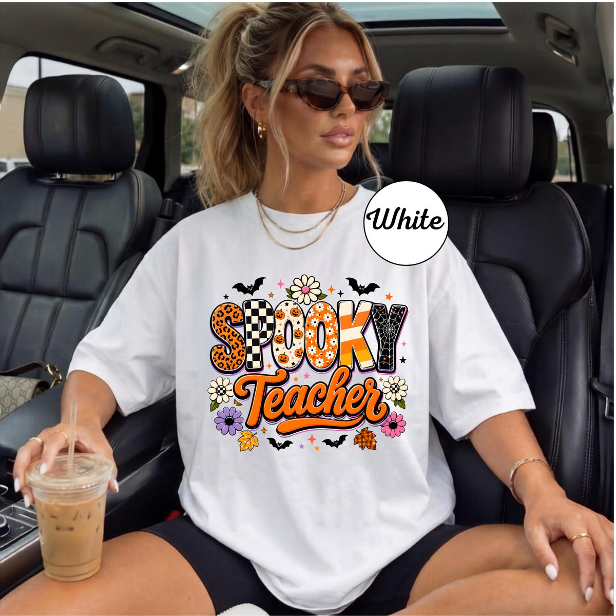 Spooky Teacher Shirt, Halloween Teacher T-Shirt, School Spirit Tee, Colorful Teacher Appreciation Gift, Fall Classroom Outfit 2025