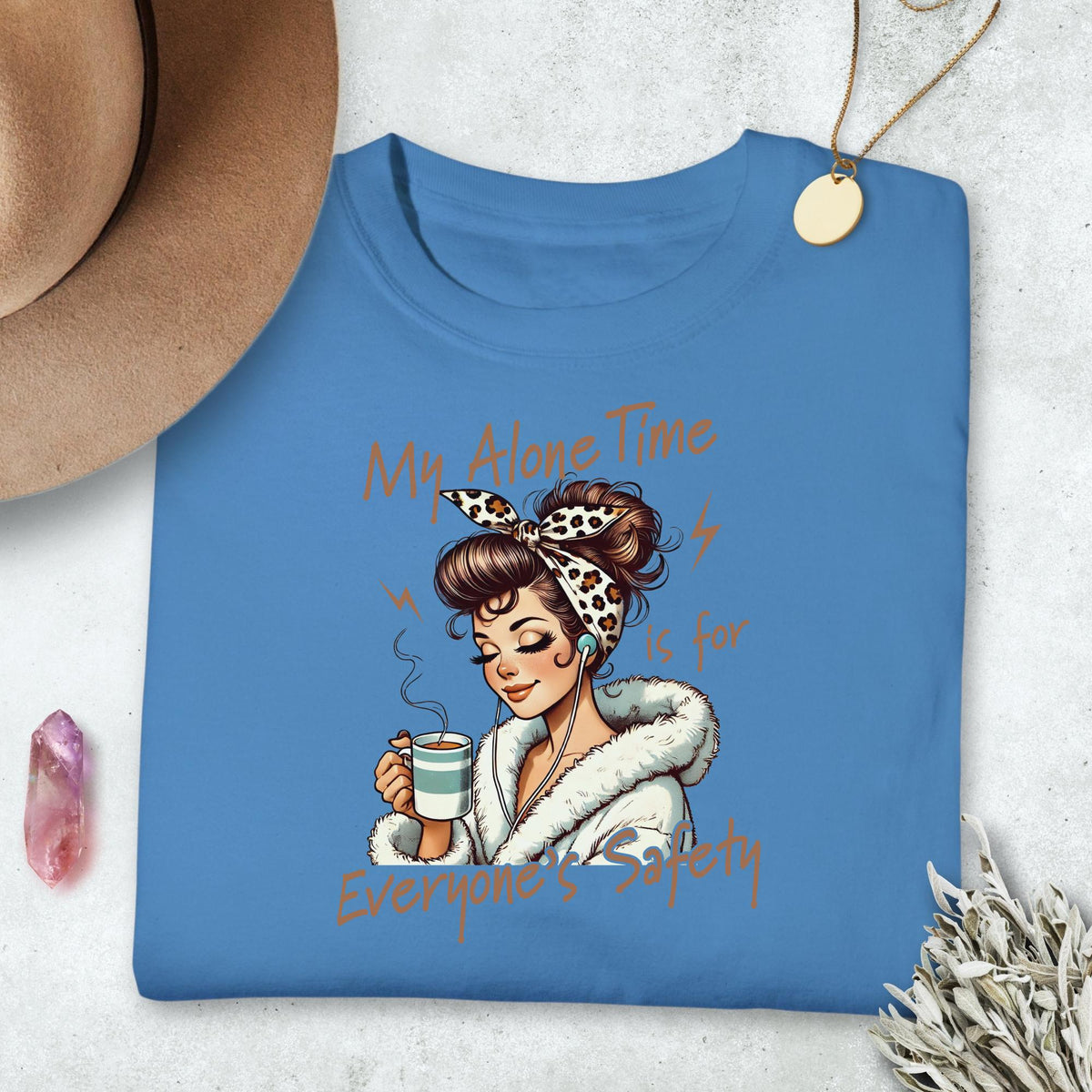 My Alone Time Is for Everyone's Safety Shirt, Cozy Self Care Tee, Introvert Coffee Shirt, Funny Me Time Gift, Relaxing Weekend Top