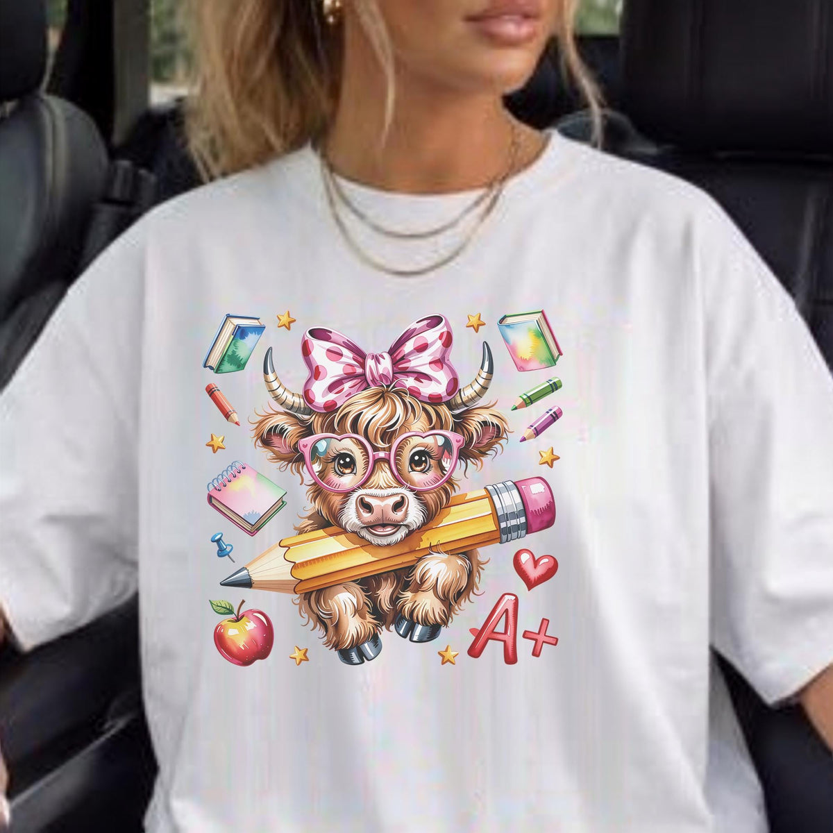 Cute Cow Sweatshirt, Back to School Hoodie, Kids Gift, Funny Highland Cow Design, Gildan Crewneck, Unisex Pullover, Cozy Fall Apparel