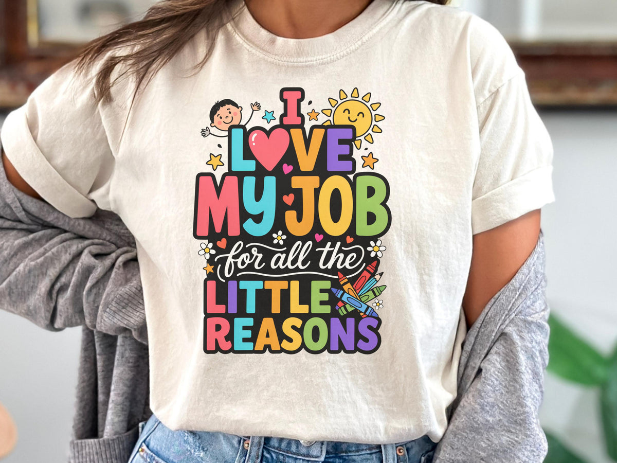 I Love My Job Sweatshirt, Colorful Work Apparel, Teacher Appreciation Gift, Unisex Gildan Crewneck, Fun Work Outfit, Crayon Design