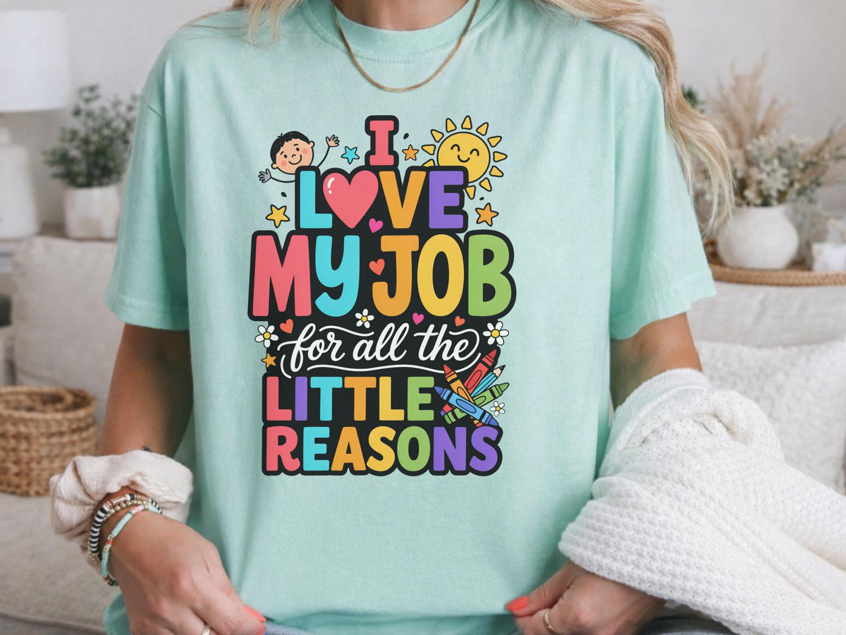 I Love My Job Sweatshirt, Colorful Work Apparel, Teacher Appreciation Gift, Unisex Gildan Crewneck, Fun Work Outfit, Crayon Design