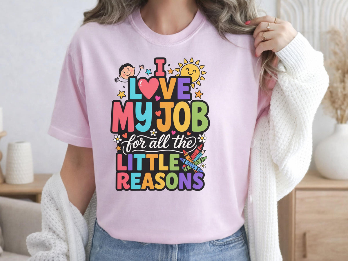 I Love My Job Sweatshirt, Colorful Work Apparel, Teacher Appreciation Gift, Unisex Gildan Crewneck, Fun Work Outfit, Crayon Design