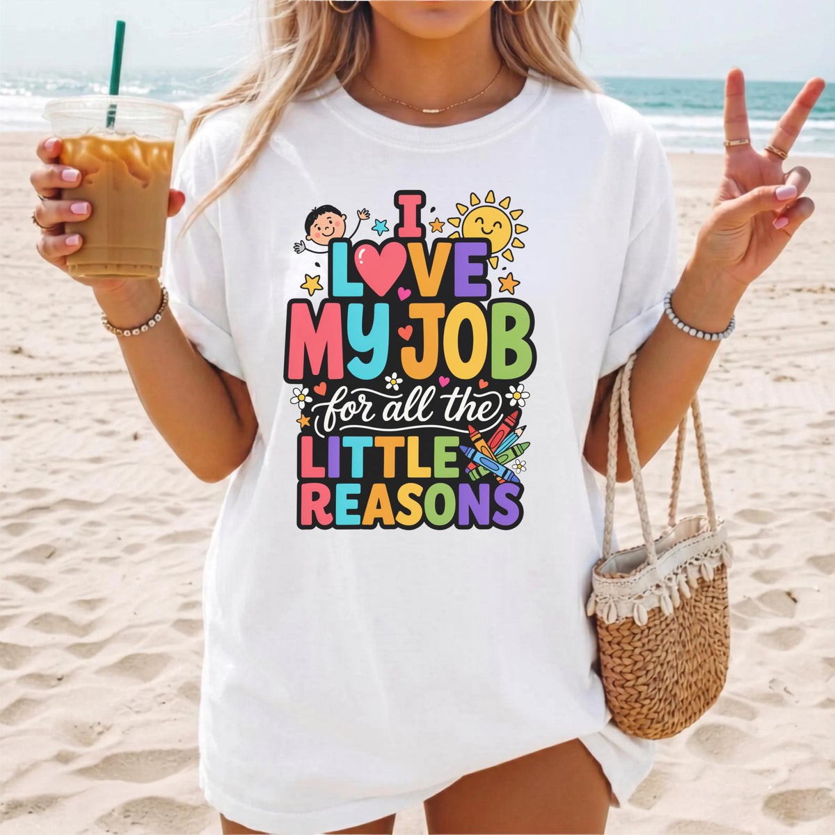 I Love My Job Sweatshirt, Colorful Work Apparel, Teacher Appreciation Gift, Unisex Gildan Crewneck, Fun Work Outfit, Crayon Design
