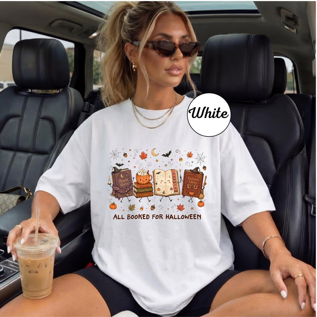 All Booked for Halloween Shirt, Book Lover Halloween Tee, Cozy Fall Reading Shirt, Witchy Autumn Bookworm Gift, Unisex T-Shirt Gift