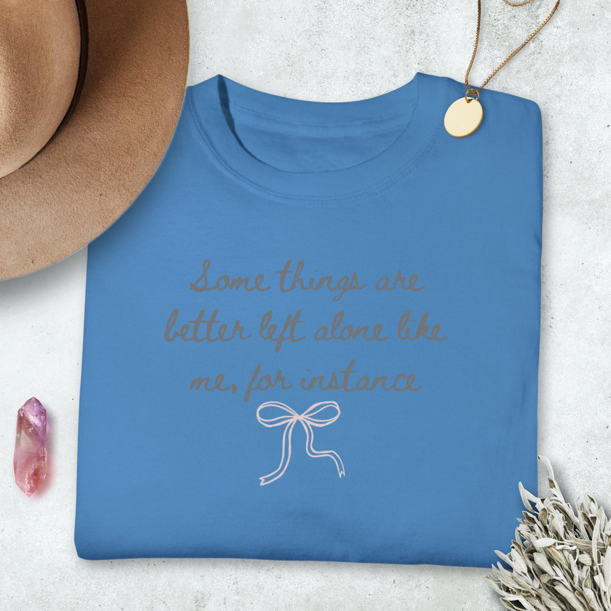 Funny Introvert Shirt, Some Things Are Better Left Alone Like Me, Sarcastic Quote Tee, Socially Selective Gift, Bow Graphic Top Gift
