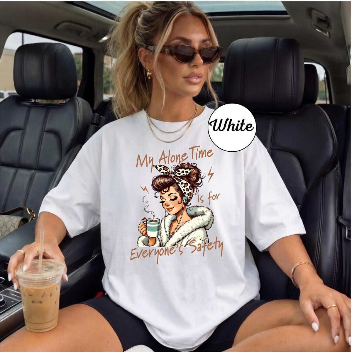 My Alone Time Is for Everyone's Safety Shirt, Cozy Self Care Tee, Introvert Coffee Shirt, Funny Me Time Gift, Relaxing Weekend Top