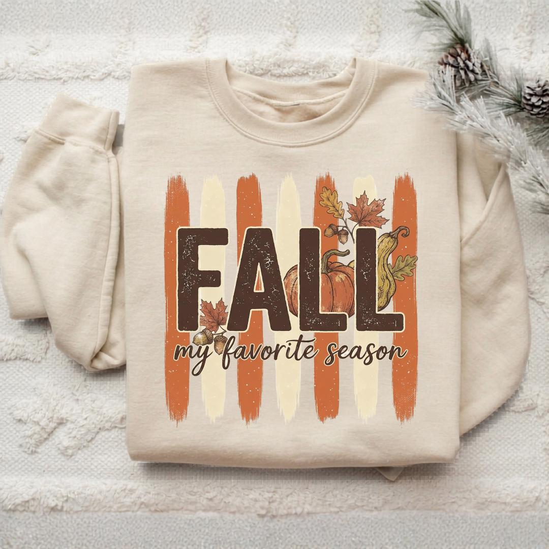 Fall My Favorite Season Sweatshirt, Autumn Harvest Crewneck, Rustic Pumpkin Sweater