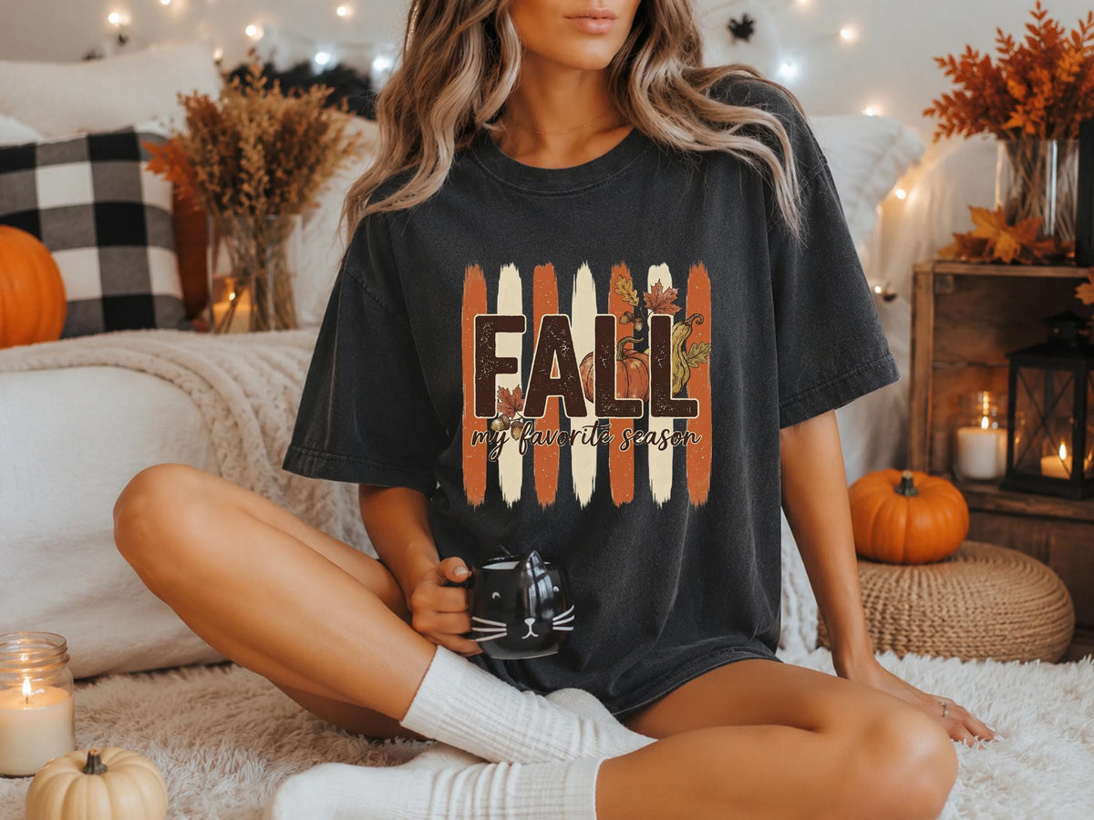 Fall My Favorite Season Sweatshirt, Autumn Harvest Crewneck, Rustic Pumpkin Sweater