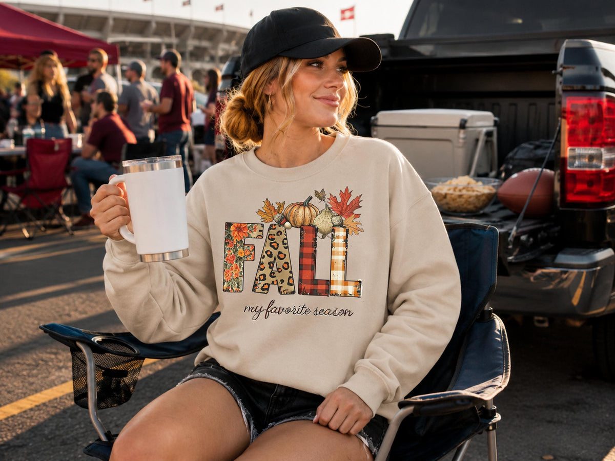 Fall Sweatshirt, Autumn Graphic Crewneck, Pumpkin Leaf Sweatshirt, Harvest Season Pullover, Cozy Thanksgiving Outfit, Fall Gift Idea
