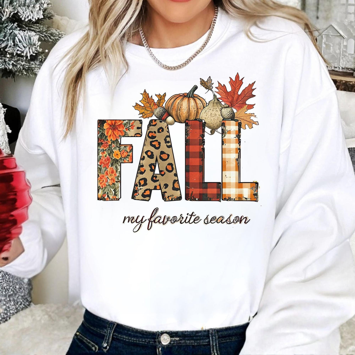 Fall Sweatshirt, Autumn Graphic Crewneck, Pumpkin Leaf Sweatshirt, Harvest Season Pullover, Cozy Thanksgiving Outfit, Fall Gift Idea