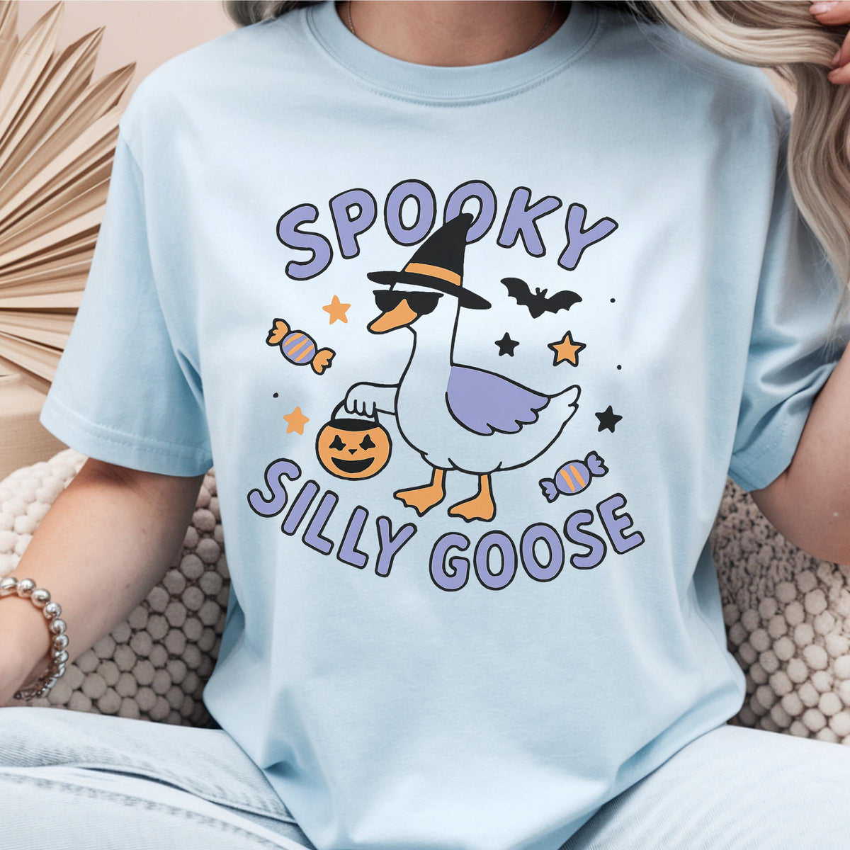Spooky Silly Goose T Shirt, Halloween Goose Sweatshirt, Funny Witch Hat Duck Tee, Cute Halloween Hoodie, Autumn Outfit Gift Idea Bundle