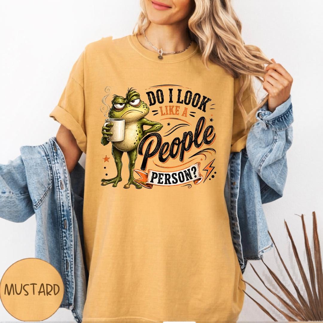 Do I Look Like a People Person Sweatshirt, Funny Frog Coffee Crewneck, Introvert Humor Pullover, Sarcastic Gift for Coffee Lovers and Cowork
