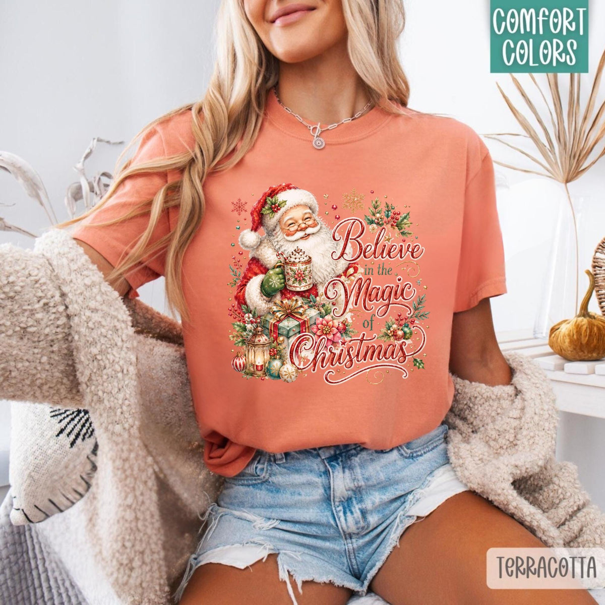 Believe in the Magic of Christmas Sweatshirt, Santa Holiday Crewneck, Festive Christmas Gift, Winter Family Sweater, Xmas Pullover