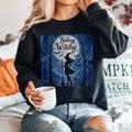 Feeling Witchy Halloween Sweatshirt, Witch Graphic Crewneck, Spooky Bat Moon Sweatshirt, Gothic Fall Pullover for Witchy Season Style