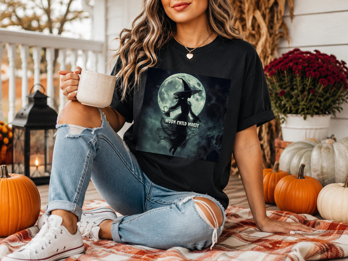Moon Child Magic Sweatshirt, Witchy Moon Crewneck, Mystical Witch Sweatshirt, Gothic Fantasy Pullover, Celestial Halloween Gift Idea