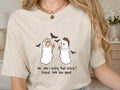 Funny Halloween Ghost T-Shirt, Spooky Horror Movie Tee, Crazy Friend Graphic Shirt, Bat Costume Humor, Cute Fall Gift for Horror Fans