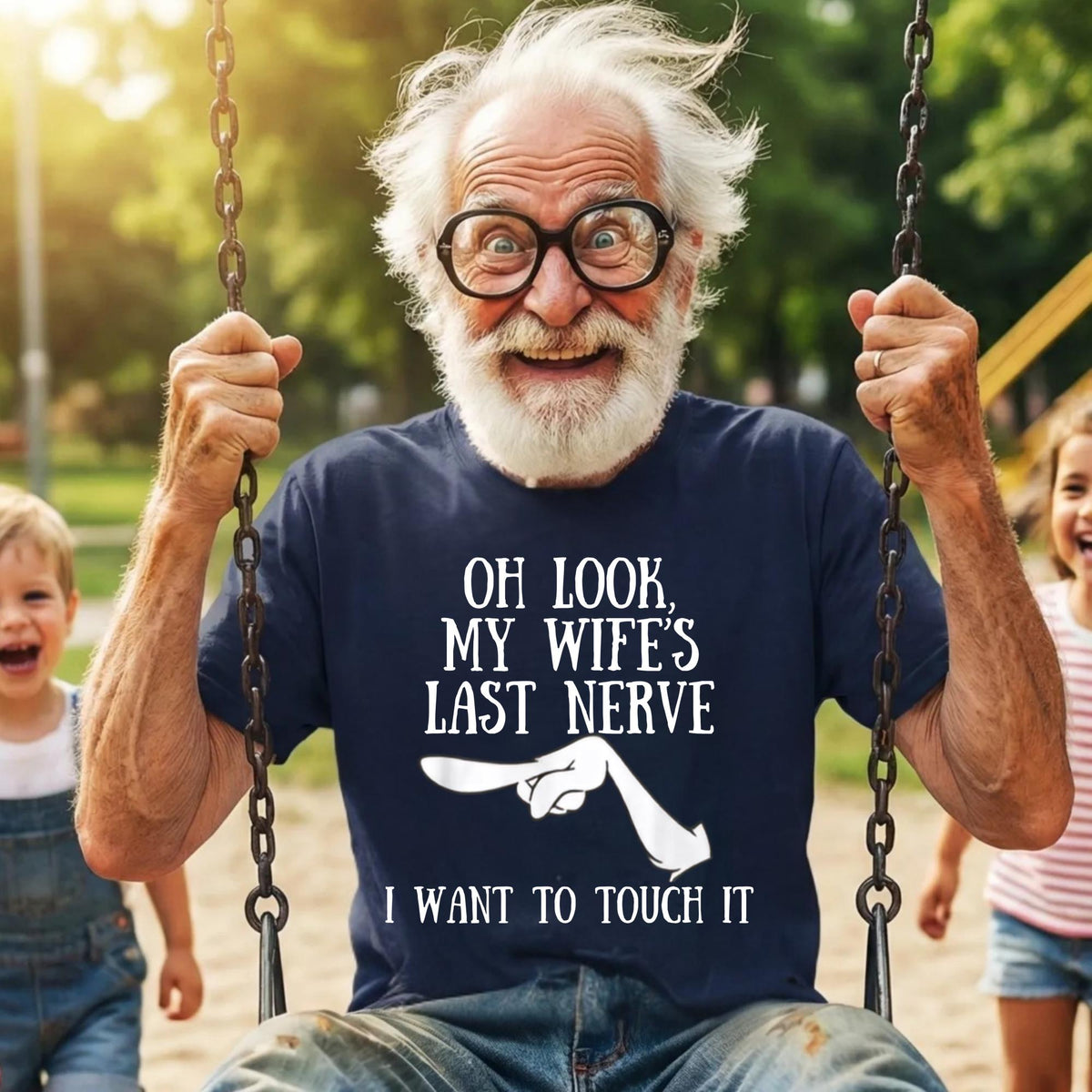 Funny Men's T Shirt Wife's Last Nerve Shirt, Sarcastic Marriage Tee, Pointing Finger Joke Shirt, Husband Humor Gift, Couples Statement Shirt