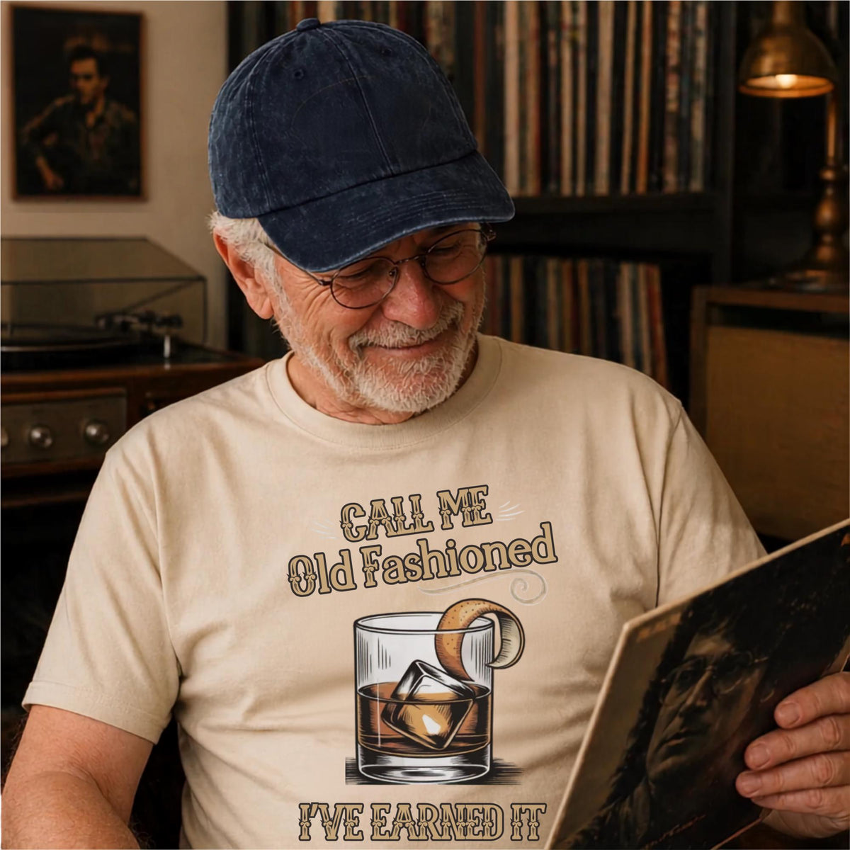 Classic Cocktail T-Shirt, Old Fashioned Whiskey Shirt, Gained My Wisdom Vintage Tee, I’ve Earned It Graphic Shirt Gift for Cocktail Lovers
