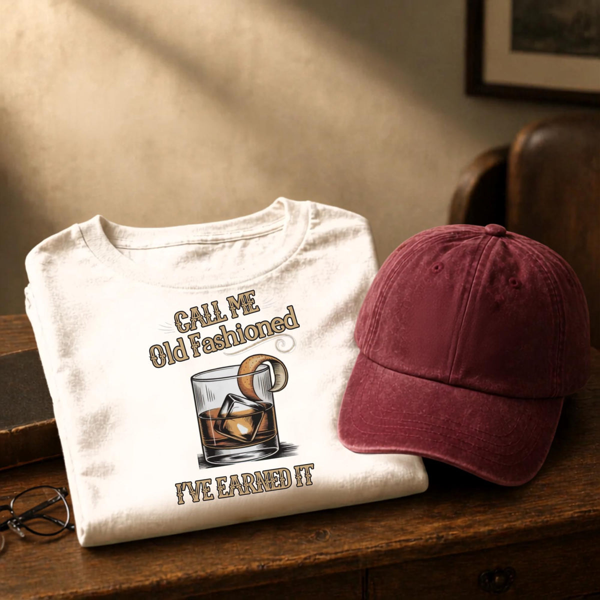 Classic Cocktail T-Shirt, Old Fashioned Whiskey Shirt, Gained My Wisdom Vintage Tee, I’ve Earned It Graphic Shirt Gift for Cocktail Lovers